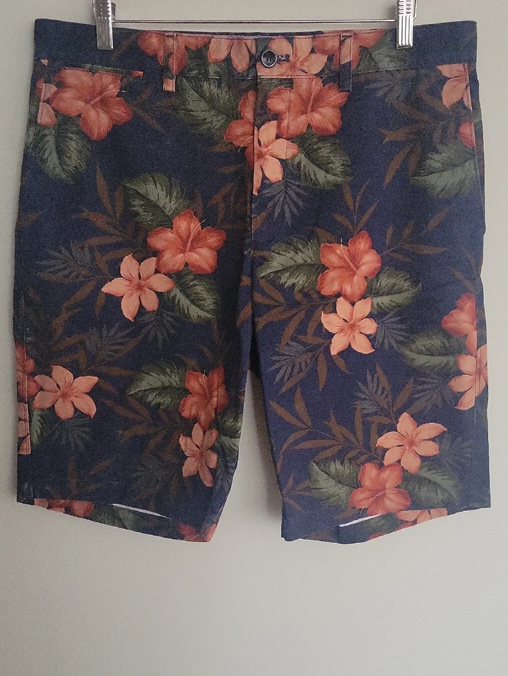 Banana Republic Shorts Men's Navy Blue Original Hawaiian Floral Tropical Print